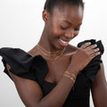 Enamel Enamel Multi Link Necklace -  Silver Gold Plated