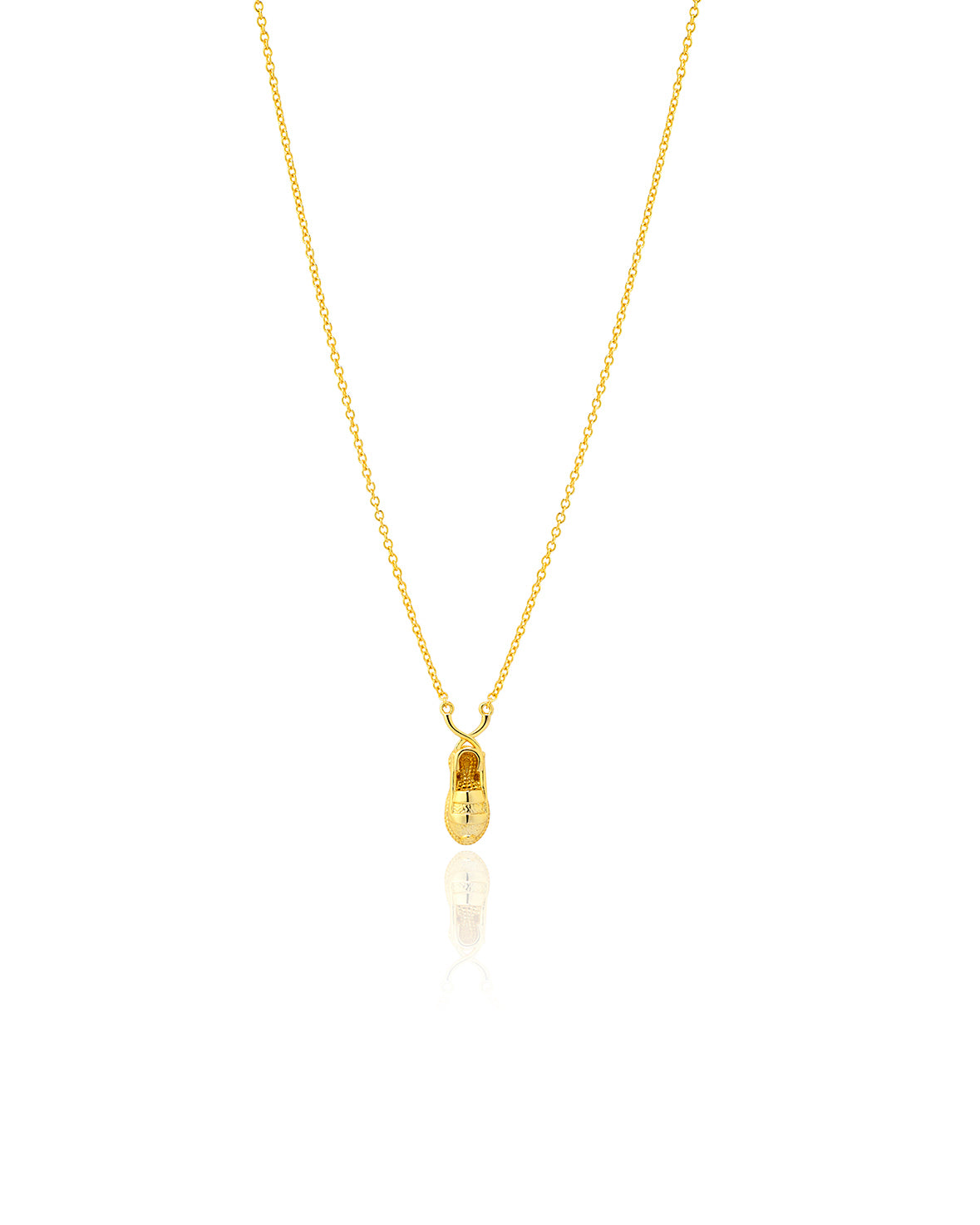 Shoe Necklace 13 mm - Gold Plated and Rhodium Silver