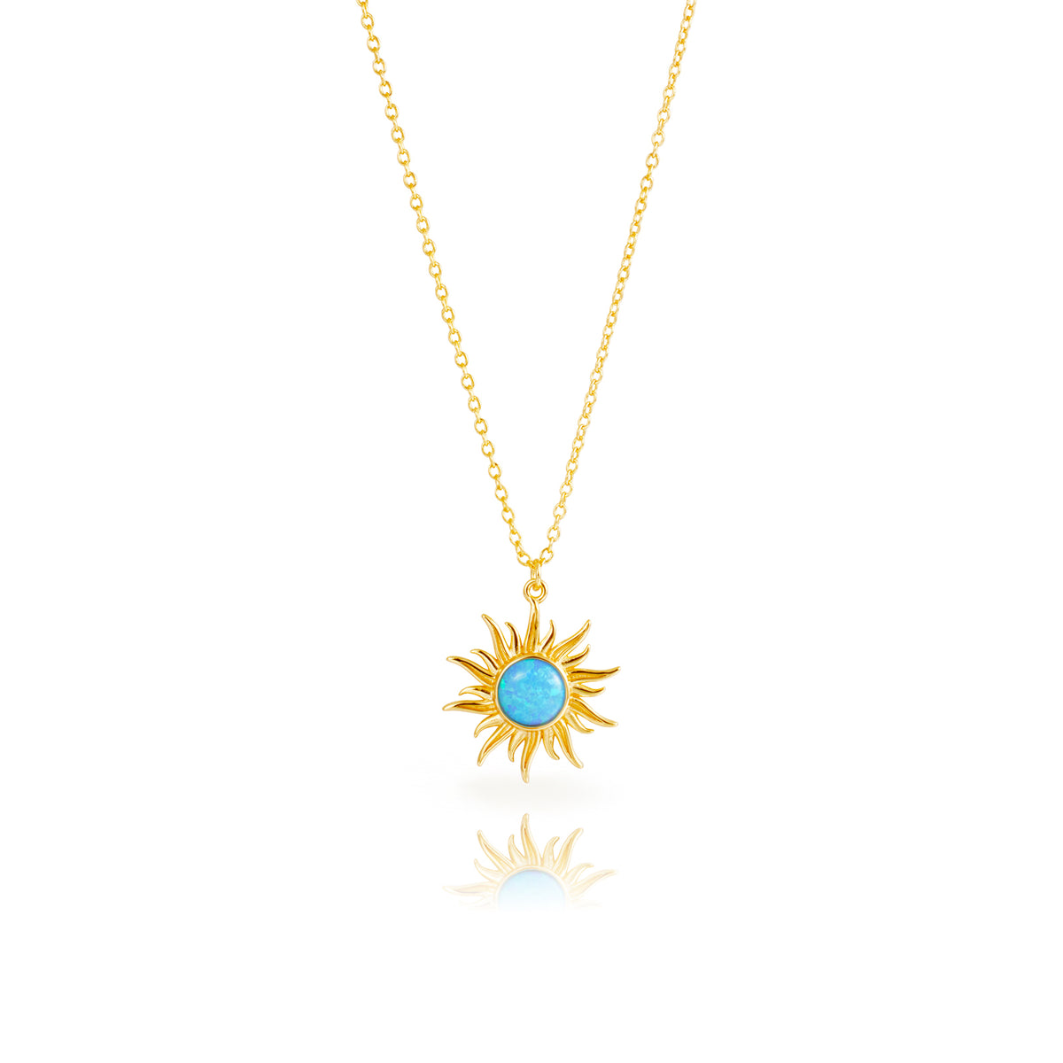 Necklace Sun - Mineral - Gold Plated