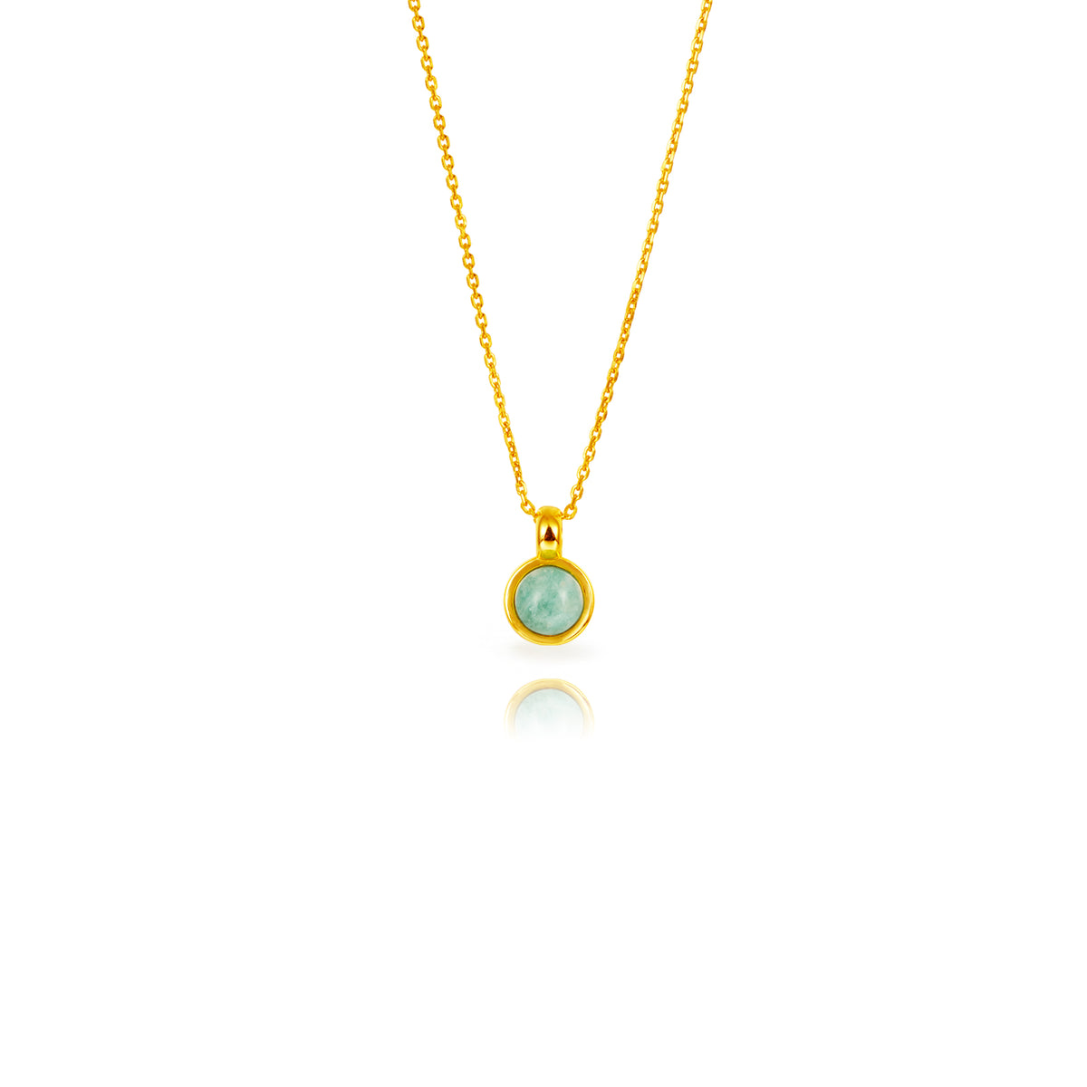 Sun Necklace - 8mm Mineral -  Gold Plated