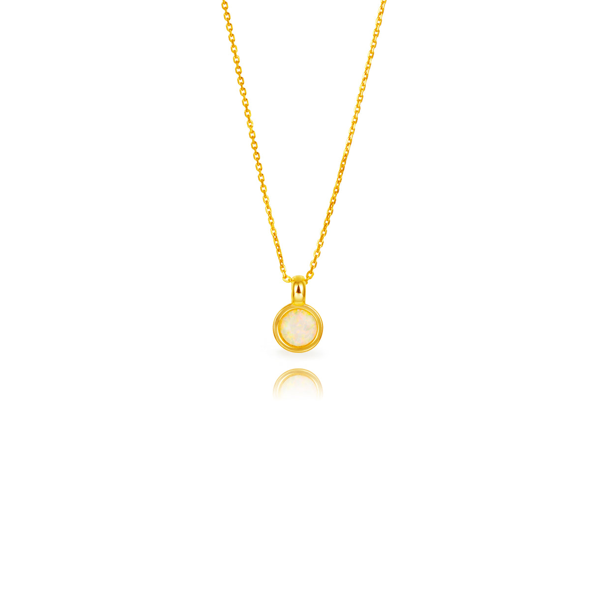 Sun Necklace - 8mm Mineral -  Gold Plated