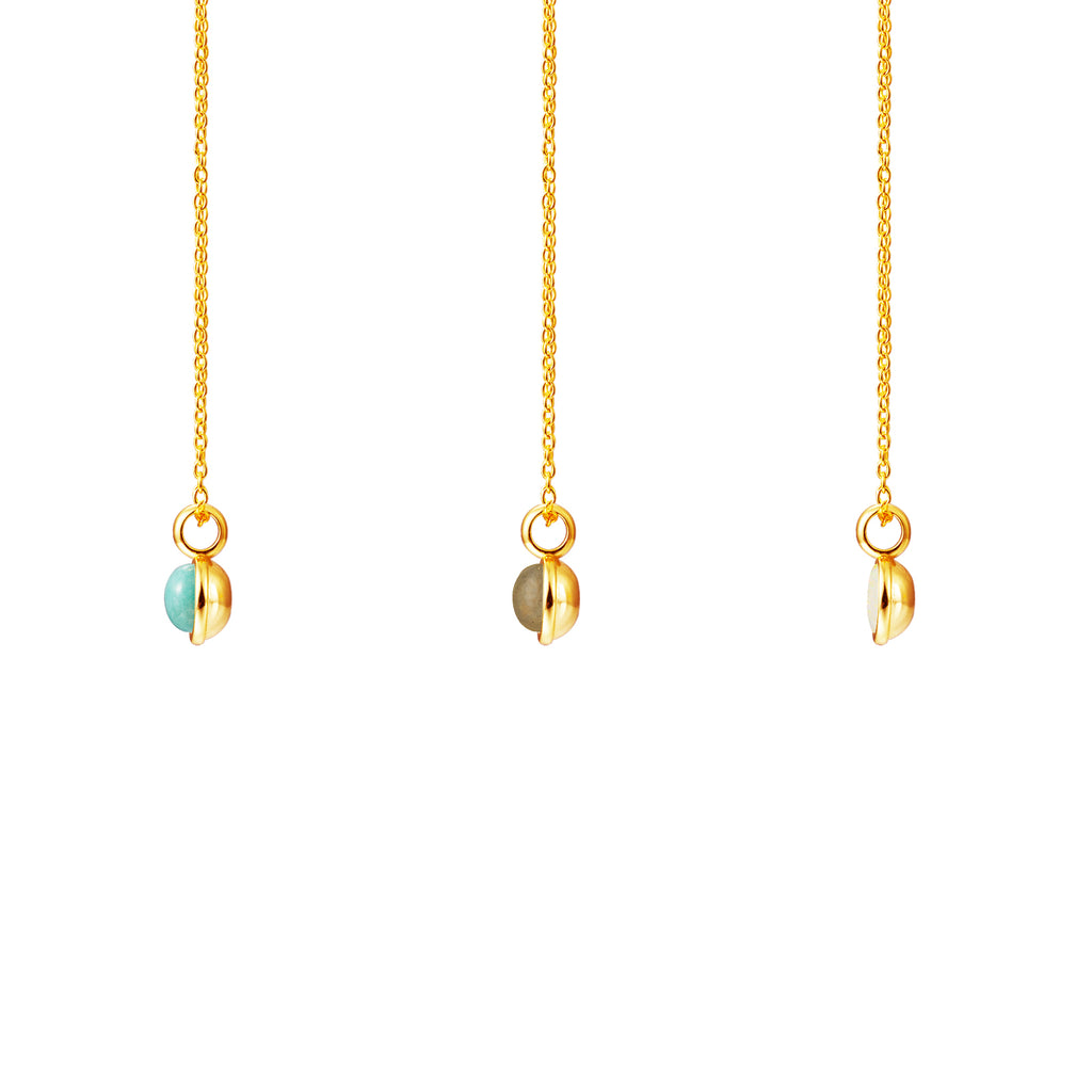Sun Necklace - 8mm Mineral -  Gold Plated