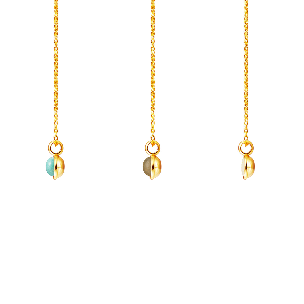 Sun Necklace - 8mm Mineral -  Gold Plated