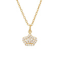 Crown Zirconia Necklace -  Gold Plated y Rhodium Silver