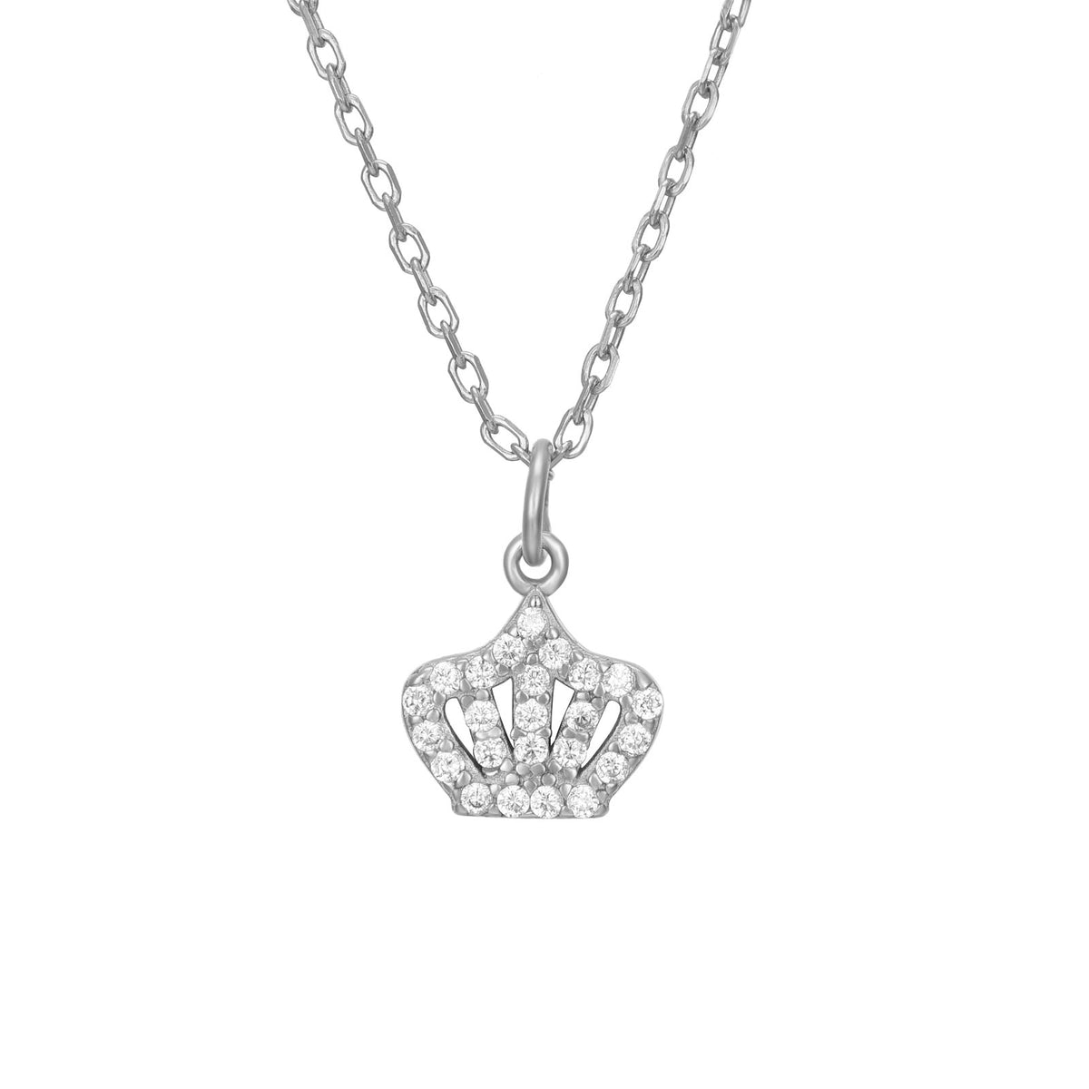 Crown Zirconia Necklace -  Gold Plated y Rhodium Silver