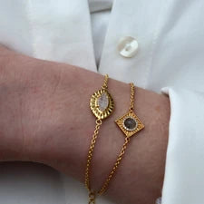 Bracelet - striated eye and stone