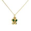 Golden Butterfly Necklace - Natural stones and zircons
