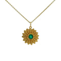 Necklace with sun and stone medal - Gold Plated
