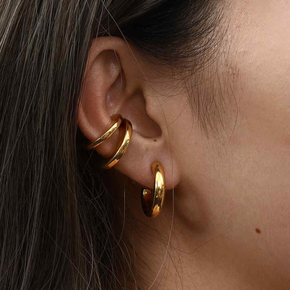 Round Earcuff - 17 mm and 20 mm - Gold Plated