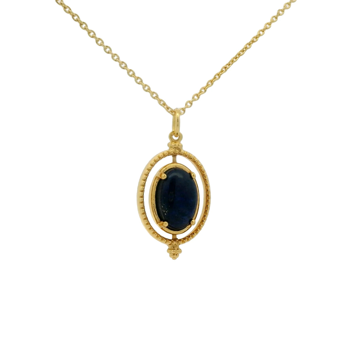 Golden necklace  - swivel cabochon stone- Gold Plated