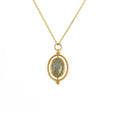 Golden necklace  - swivel cabochon stone- Gold Plated