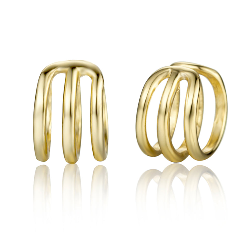 Earcuff Earrings - Gold Plated and Rhodium Silver