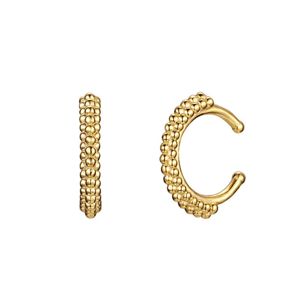 Earcuff Balls  - 12mm Silver Gold Plated -Rhodium silver