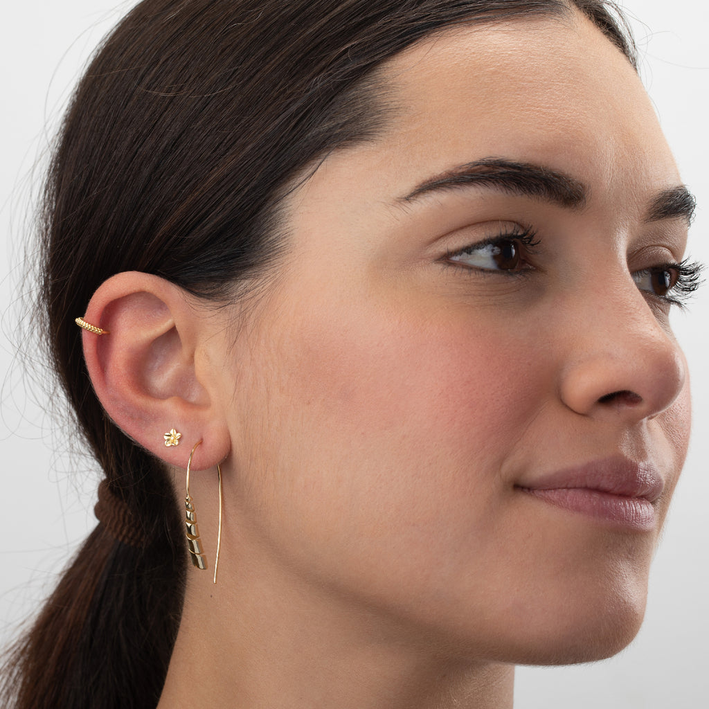 Earcuff Balls  - 12mm Silver Gold Plated -Rhodium silver