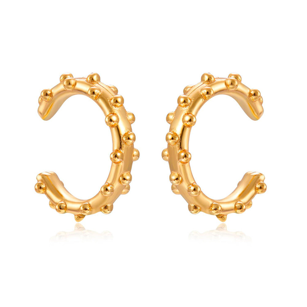 Earcuff Balls Earring - Silver Rhodium -Silver Gold Plated