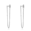 Chain Earrings - 40 mm - Gold Plated and Rhodium Silver