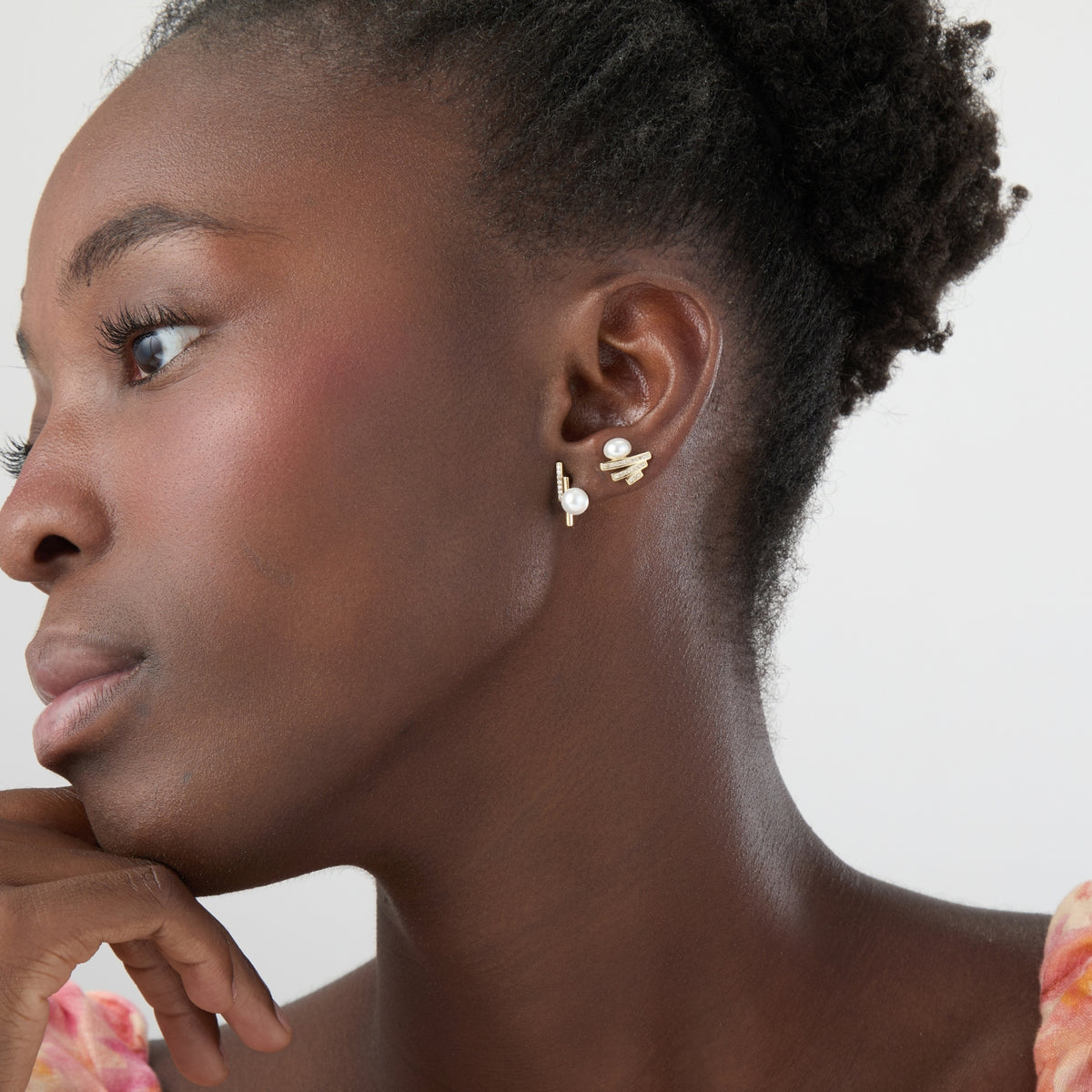 Silver Three Bar Earrings – Gold Plated