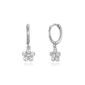 Zirconia Hoop - Earrings Flower - Gold Plated and Rhodium Silver