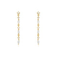 Zirconia Long Earring - Gold Plated