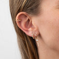 Zirconia Earring - Earcuff  - Gold Plated - White Zirconia