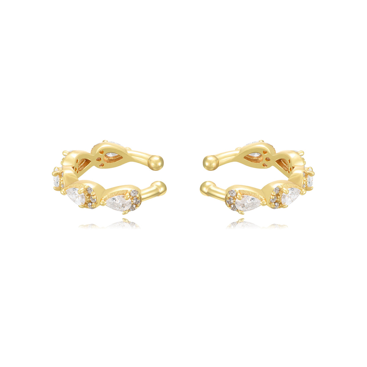 Earring Earcuff - Tear Drop  - Zircon