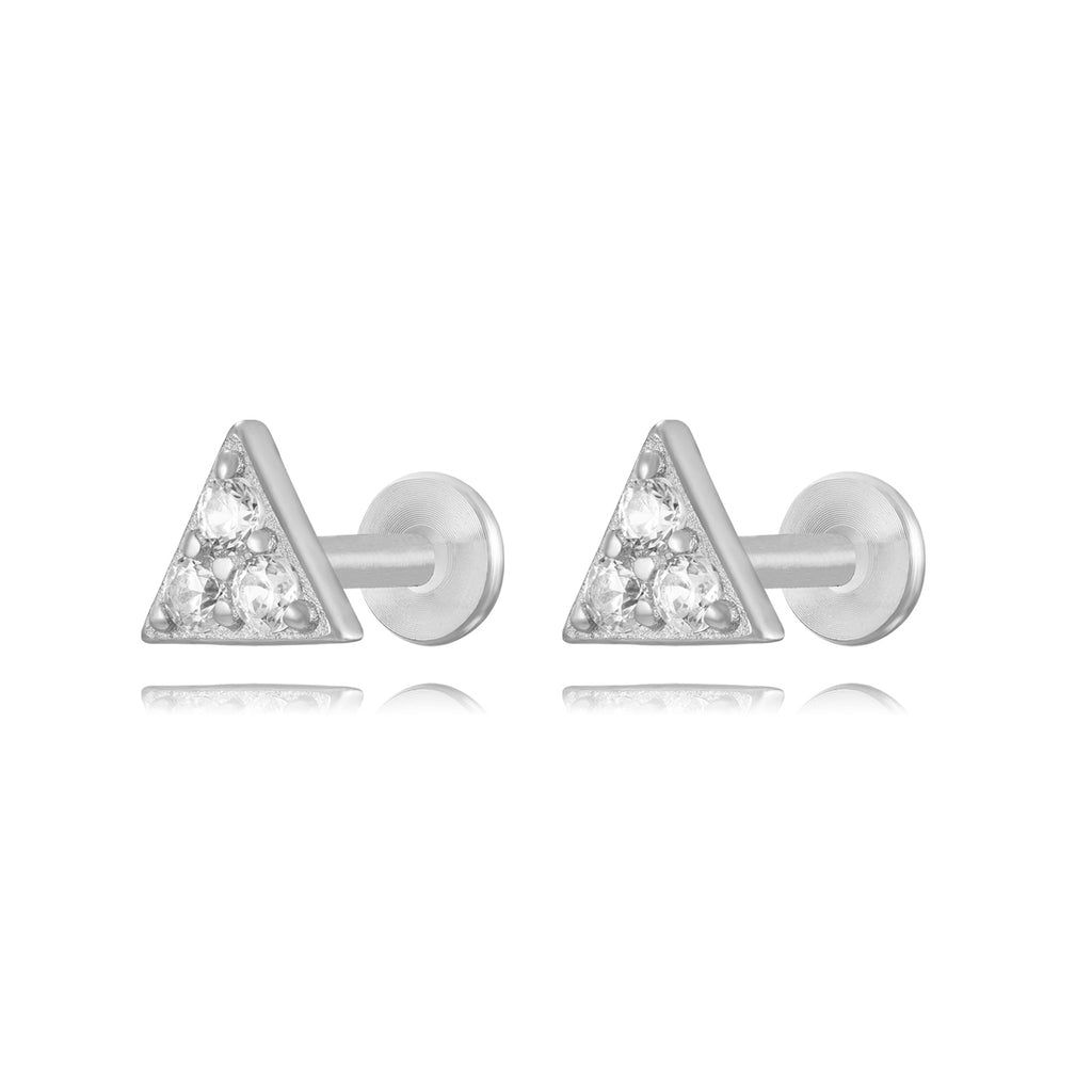 Piercing Zircon - Triangle 5mm - Gold Plated and Rhodium silver