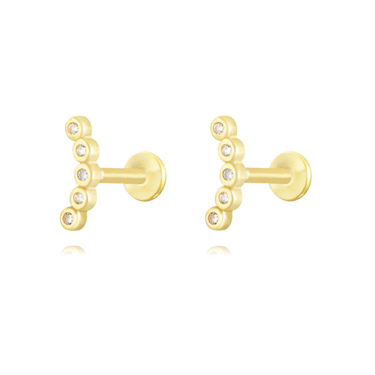 Piercing Zircon - Gold Plated and Rhodium silver