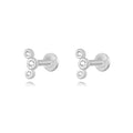 Piercing 3 Zircon -- Gold Plated and Rhodium silver