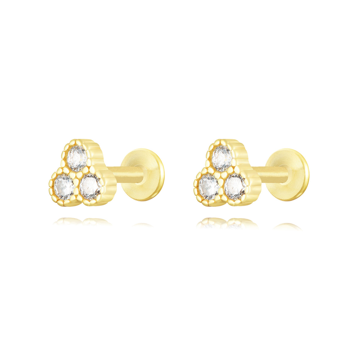 Piercing Zircon - Flower 5mm - Gold Plated and Rhodium silver