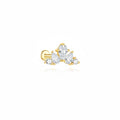 Silver Zircon Piercing - Crown -  Gold Plated and Rhodium-Plated Silver