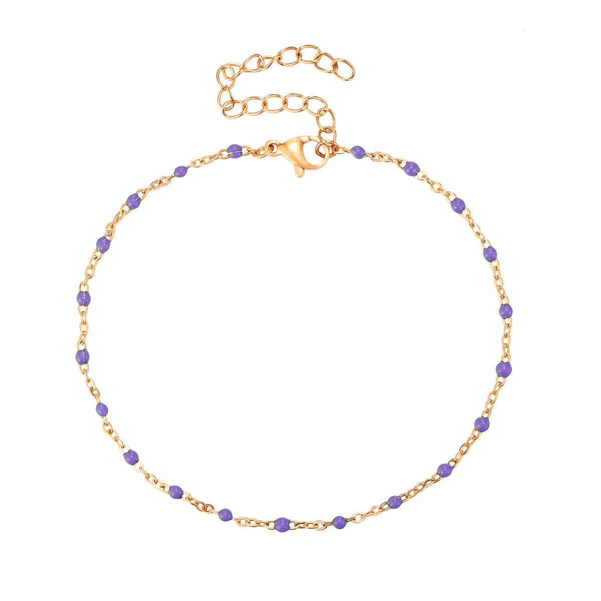 Enamel Steel Bracelet - 16+5 cm - Gold Plated
