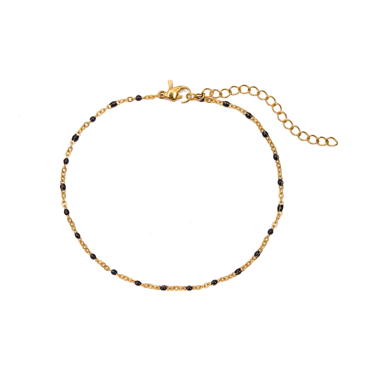 Enamel Steel Bracelet - 16+5 cm - Gold Plated