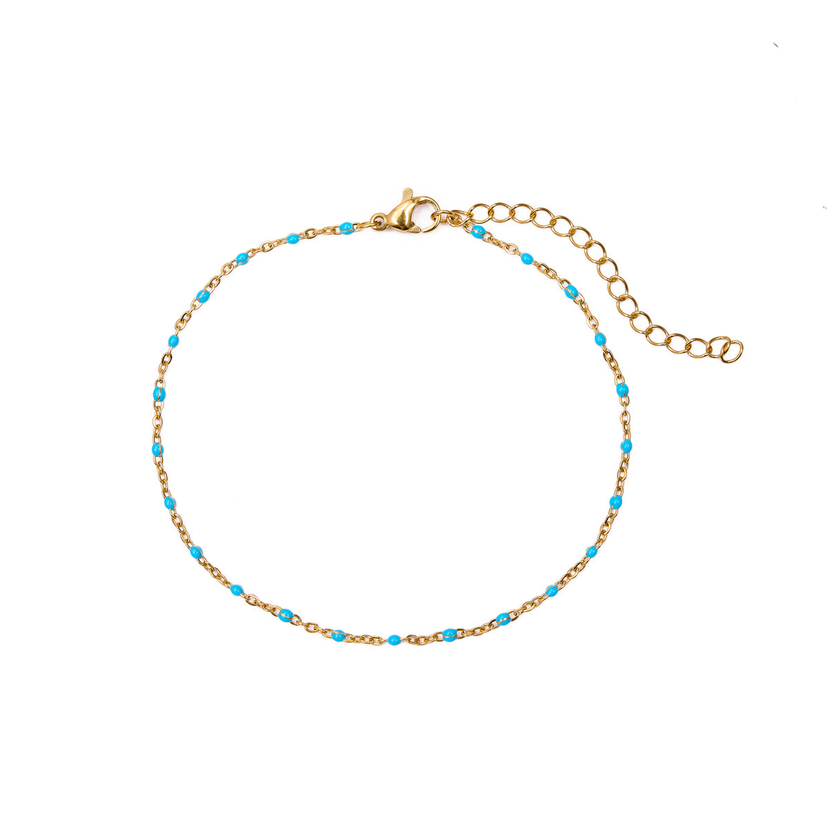 Enamel Steel Bracelet - 16+5 cm - Gold Plated