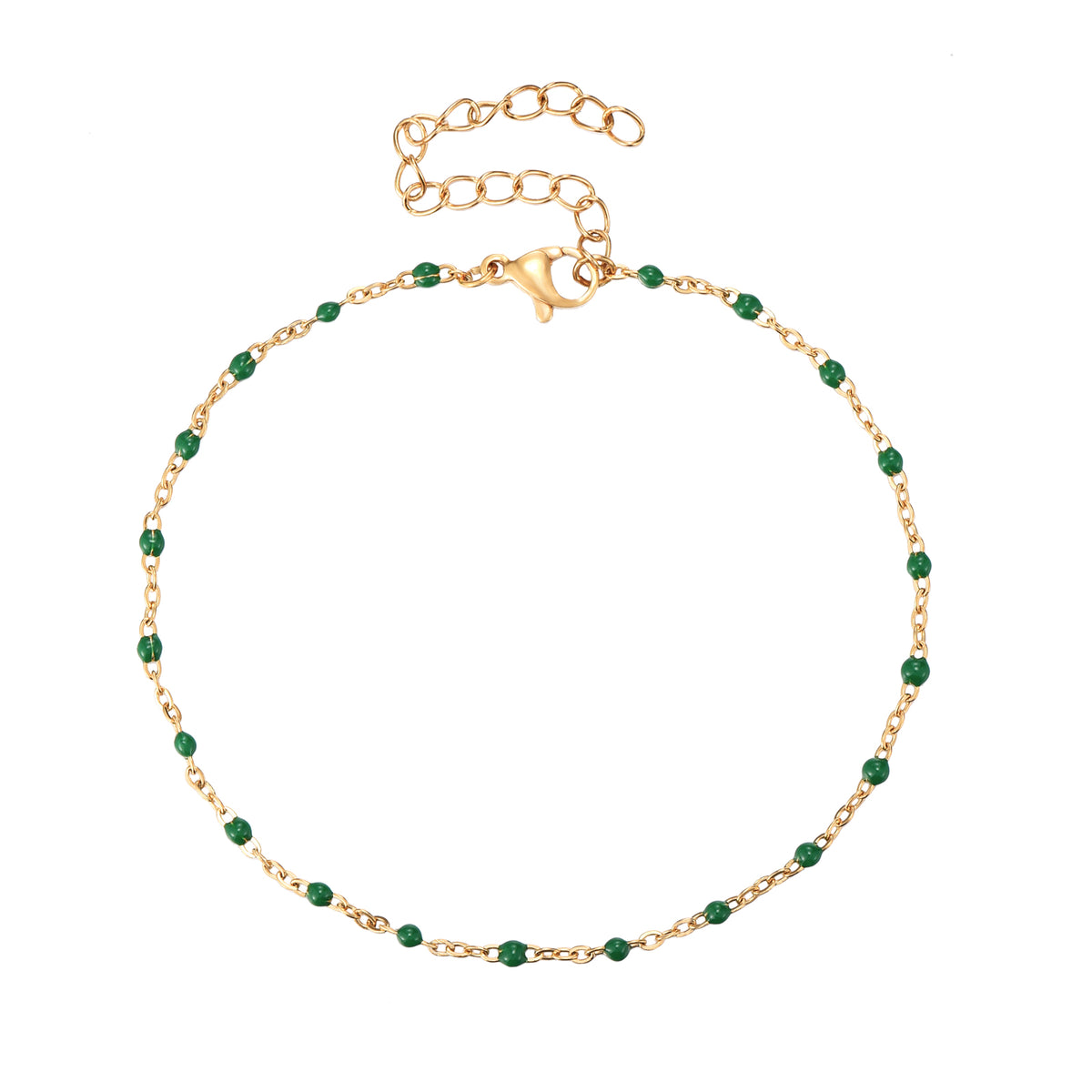 Enamel Steel Bracelet - 16+5 cm - Gold Plated