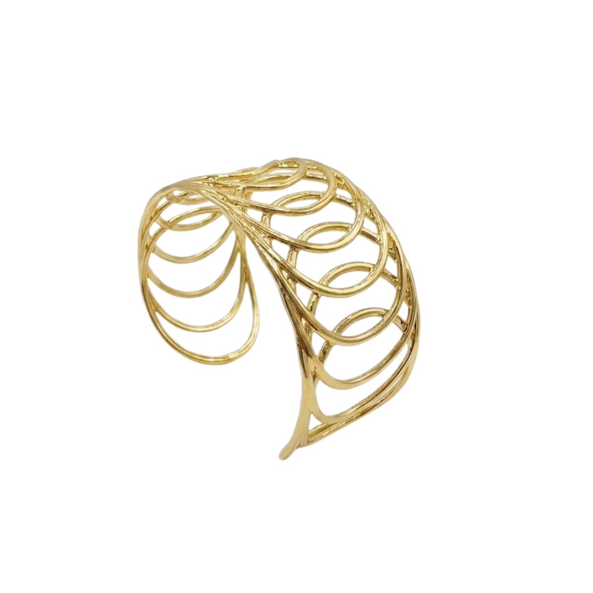 Smooth Slave Bracelet - Arched - 32 mm - Adjustable - Gold Color