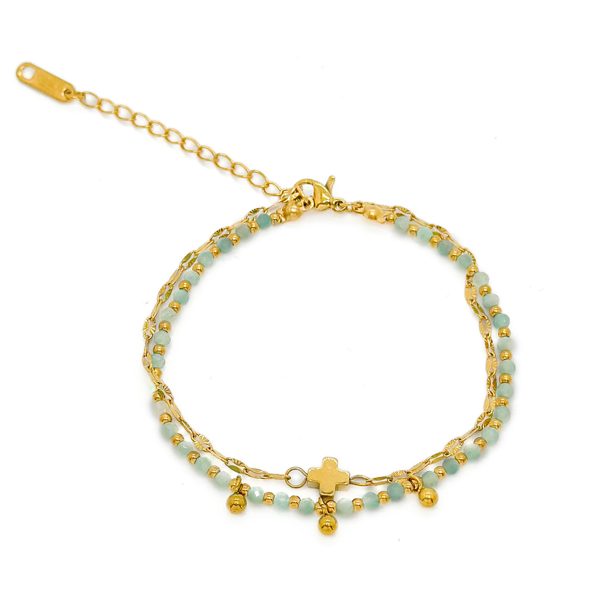 Mineral Steel Bracelet - Cross  - Gold