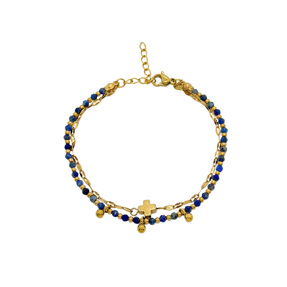 Mineral Steel Bracelet - Cross  - Gold