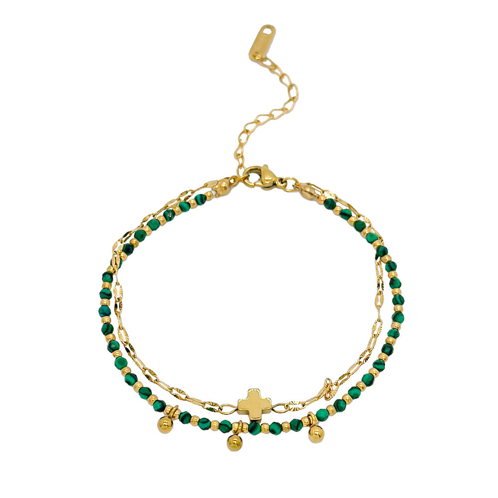 Mineral Steel Bracelet - Cross  - Gold