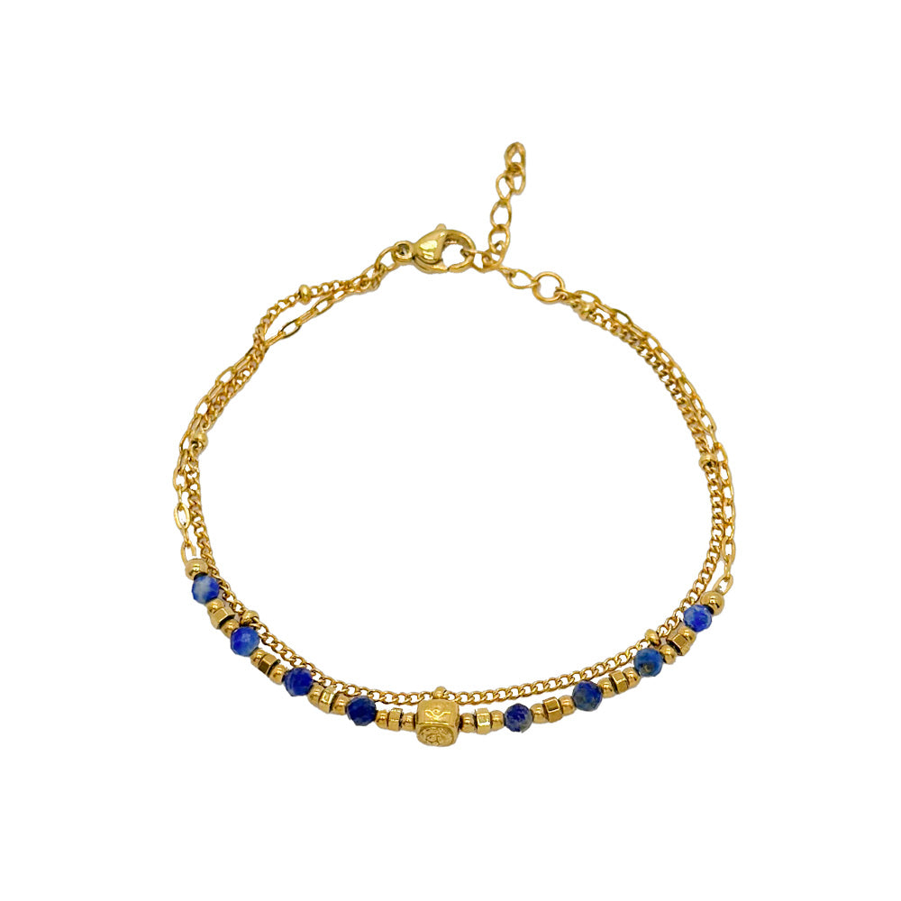 Mineral Steel Bracelet - Cube  -  Gold Color