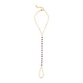 Bracelet with Steel Ring - Minerals and Pearls -  Gold Color