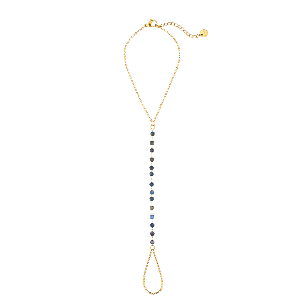 Bracelet with Steel Ring - Minerals and Pearls -  Gold Color