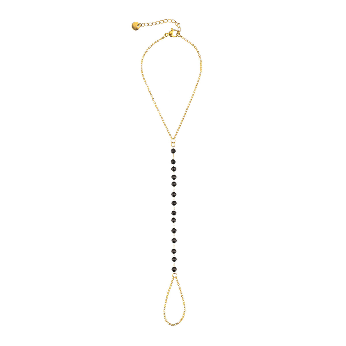 Bracelet with Steel Ring - Minerals and Pearls -  Gold Color