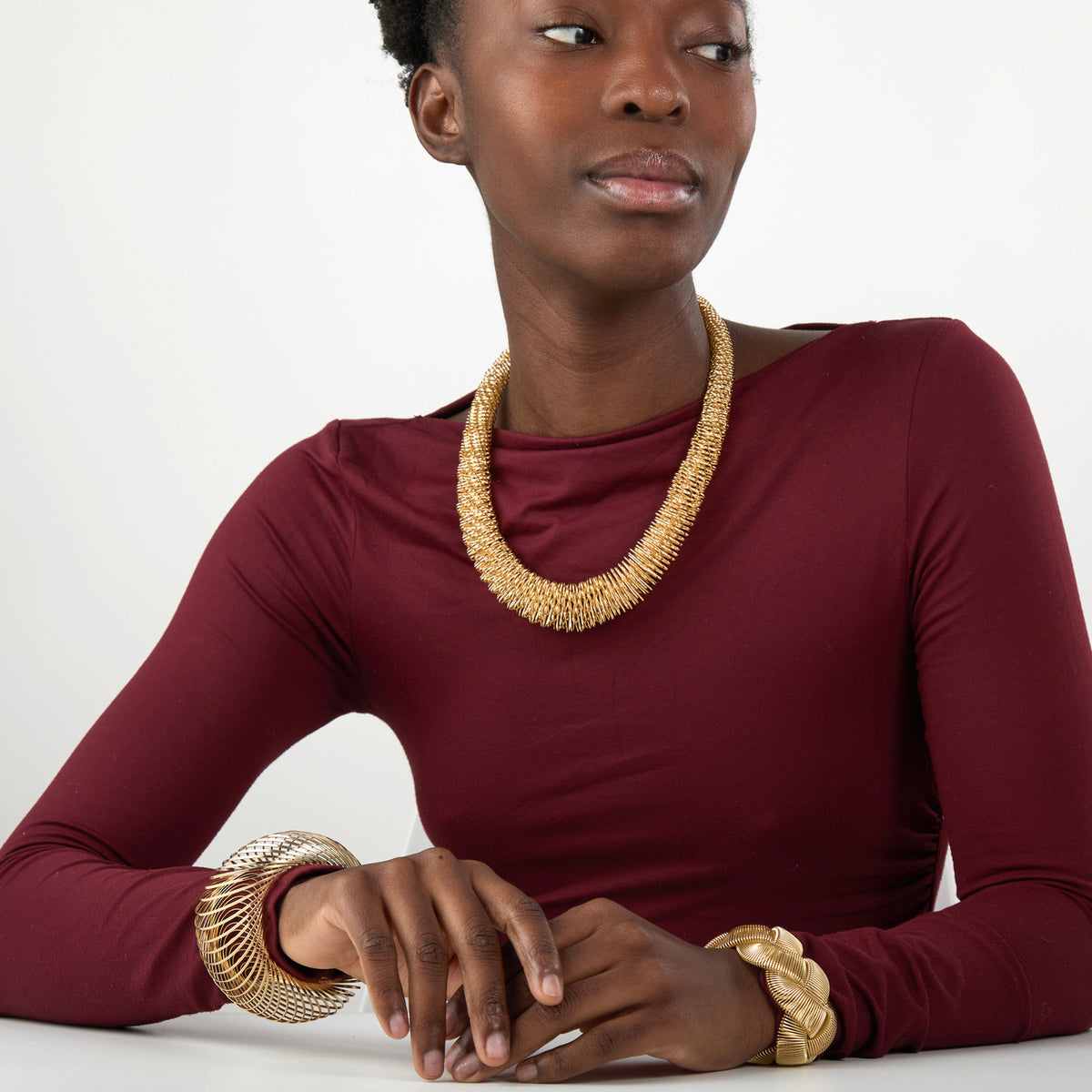 Smooth Spiral Bracelet – Stretchable – Gold Plated