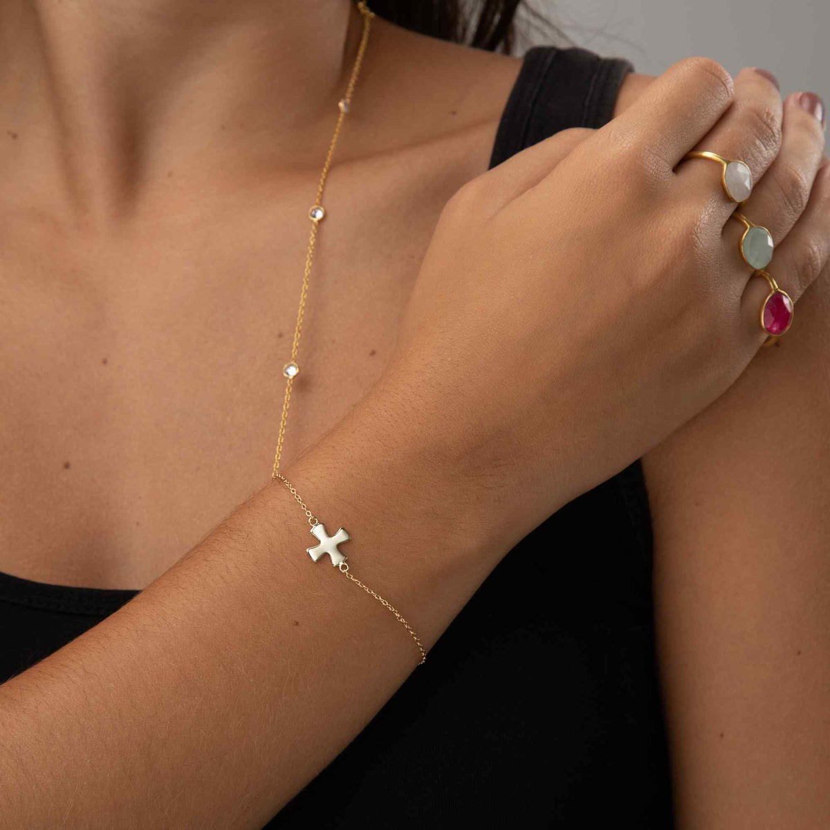 Silver Bracelet - Cross 12mm