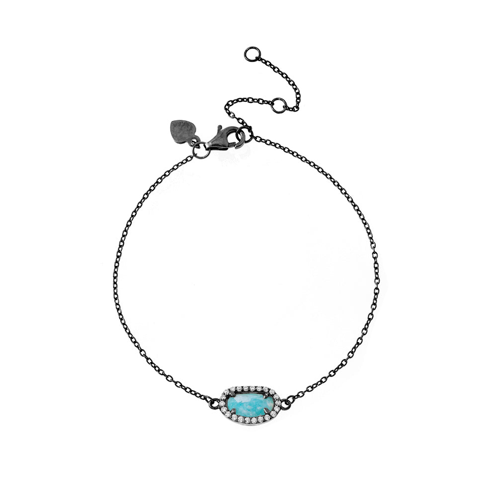 Mineral Bracelet- Gemstones - Silver Rhodium Plated