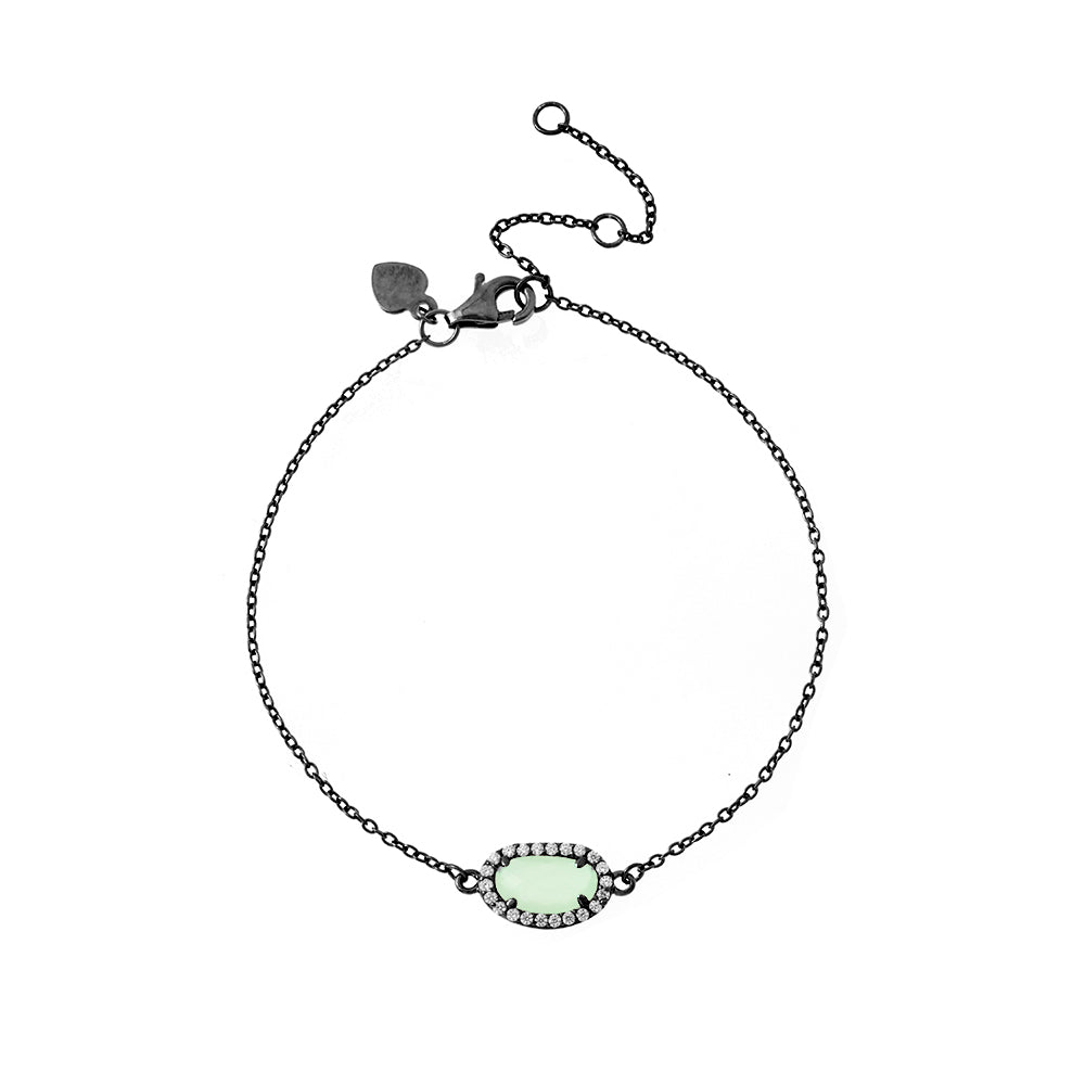 Mineral Bracelet- Gemstones - Silver Rhodium Plated