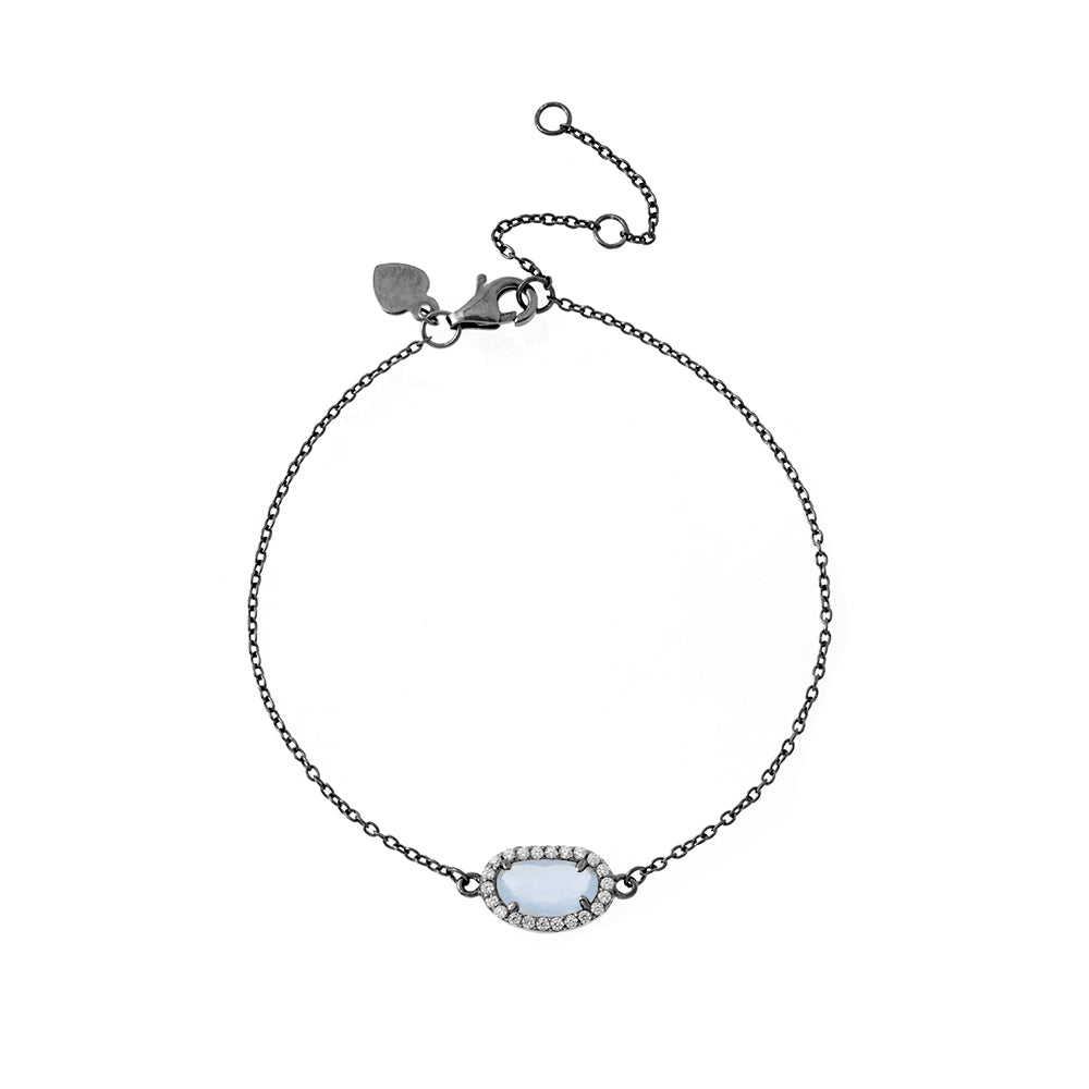 Mineral Bracelet- Gemstones - Silver Rhodium Plated