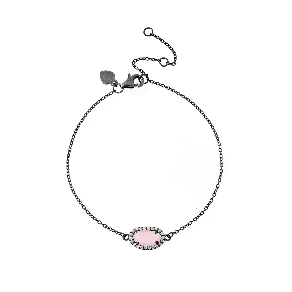 Mineral Bracelet- Gemstones - Silver Rhodium Plated