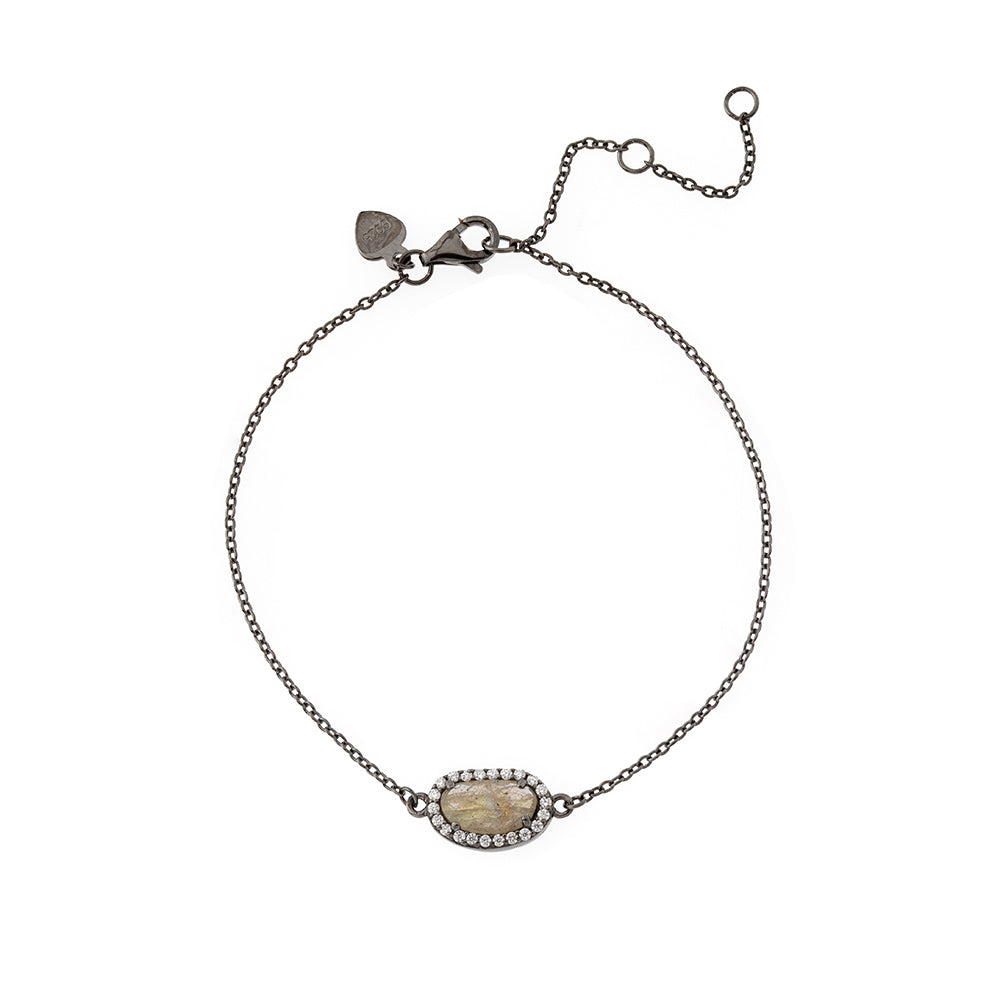 Mineral Bracelet- Gemstones - Silver Rhodium Plated