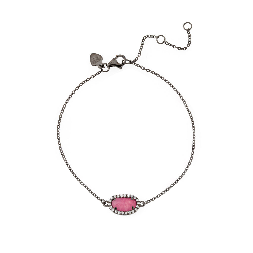 Mineral Bracelet- Gemstones - Silver Rhodium Plated
